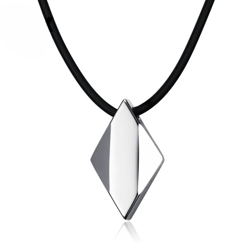 Vnox Not Ccratch Pure Tungsten Carbide Rhombus Necklaces Pendants Rope Chain