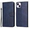 For iPhone 15 Anti-Scratch PU Leather Wallet Phone Case Calf Texture Flip Stand Cover