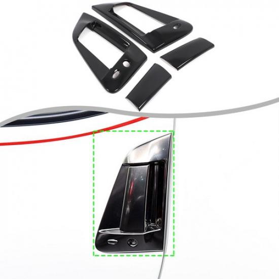 Glossy Black Exterior Side Door Handle Cover Trim For Nissan 370Z Z34 2009-
