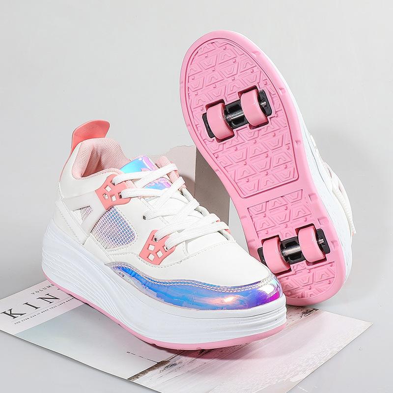 Runaway Shoes Four-wheel Invisible Girls' Student Roller Skates Automatic Walking Boys' Deformed Shoes Children's Roller Skates