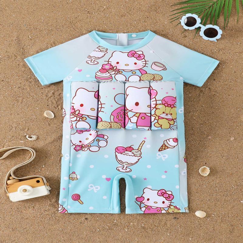 

Girls Cartoon Buoyancy Split Swimsuit