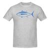 Cute Albacore Tuna Fish In Aegean Blue And White Straight Leg Tshirt Minimalist Commuting Classic Colors Tees