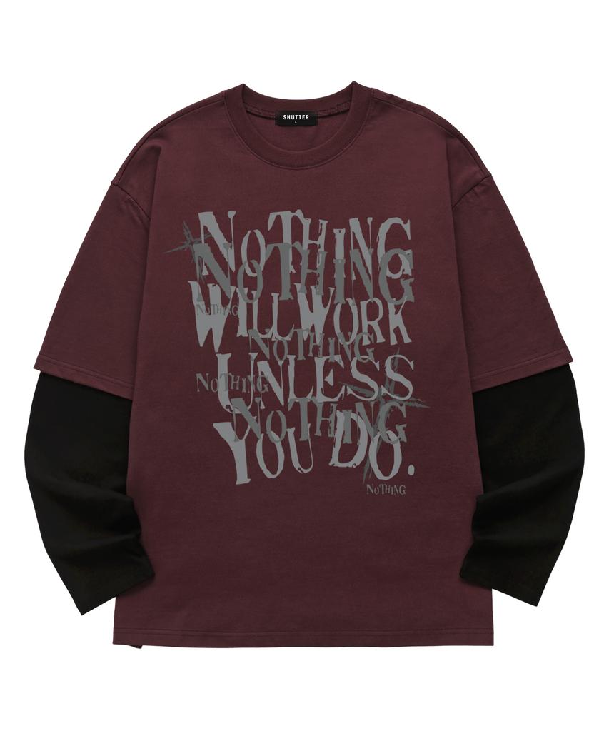 SHIRTER Layered Notting Long Sleeve (Sls039) Burgundy