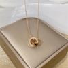 Elegant Colorfast 18K Rose Gold Necklace with Swan & Four-Leaf Clover Charm