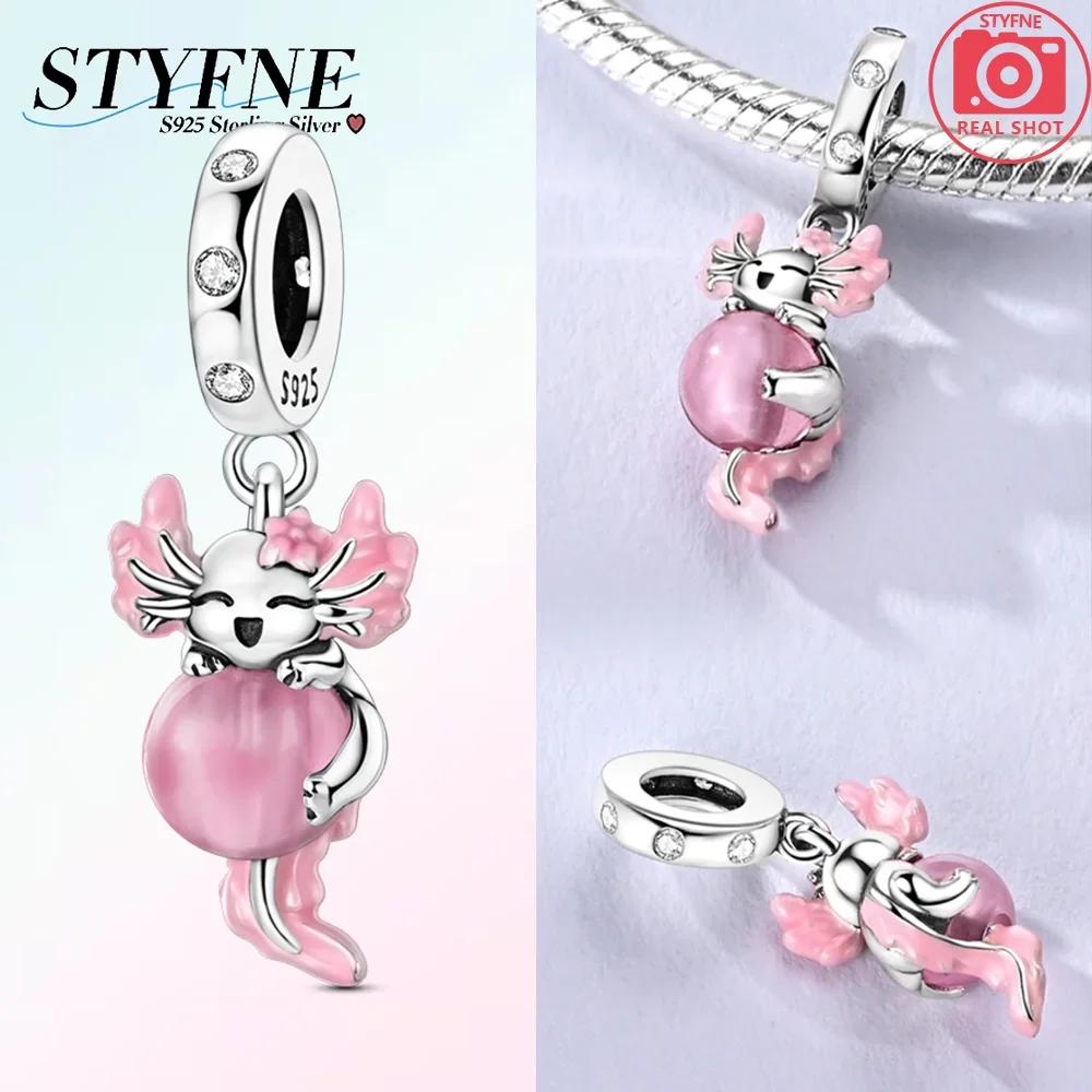 Original Color-Changing Rose Pendant Cherry Butterfly Girl Cat Copper Charms Bead Fit Bracelet Accessory Gift Diy Jewelry