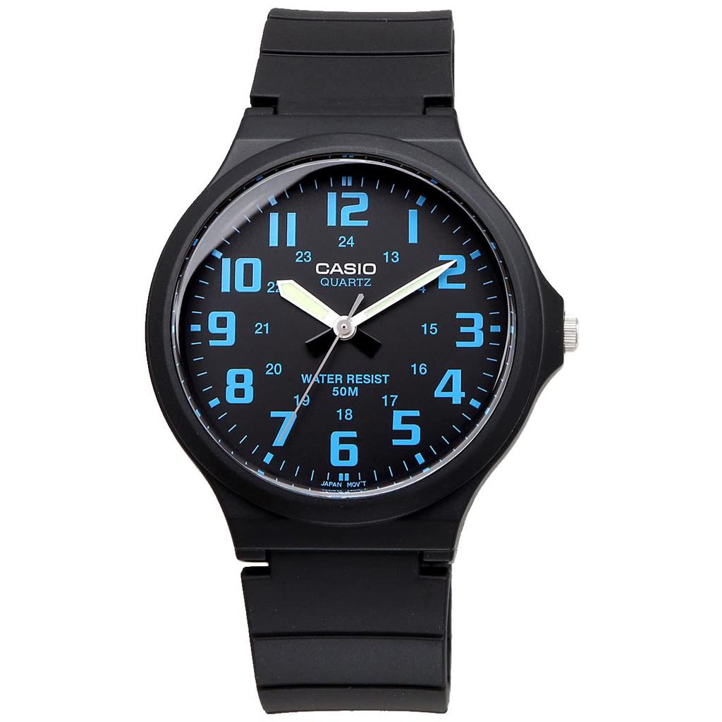 Casio Standard Analog Quartz Wristwatch Black and Blue Presentation MW-240-2BV Men's (Overseas Model) (No Box) [Used]