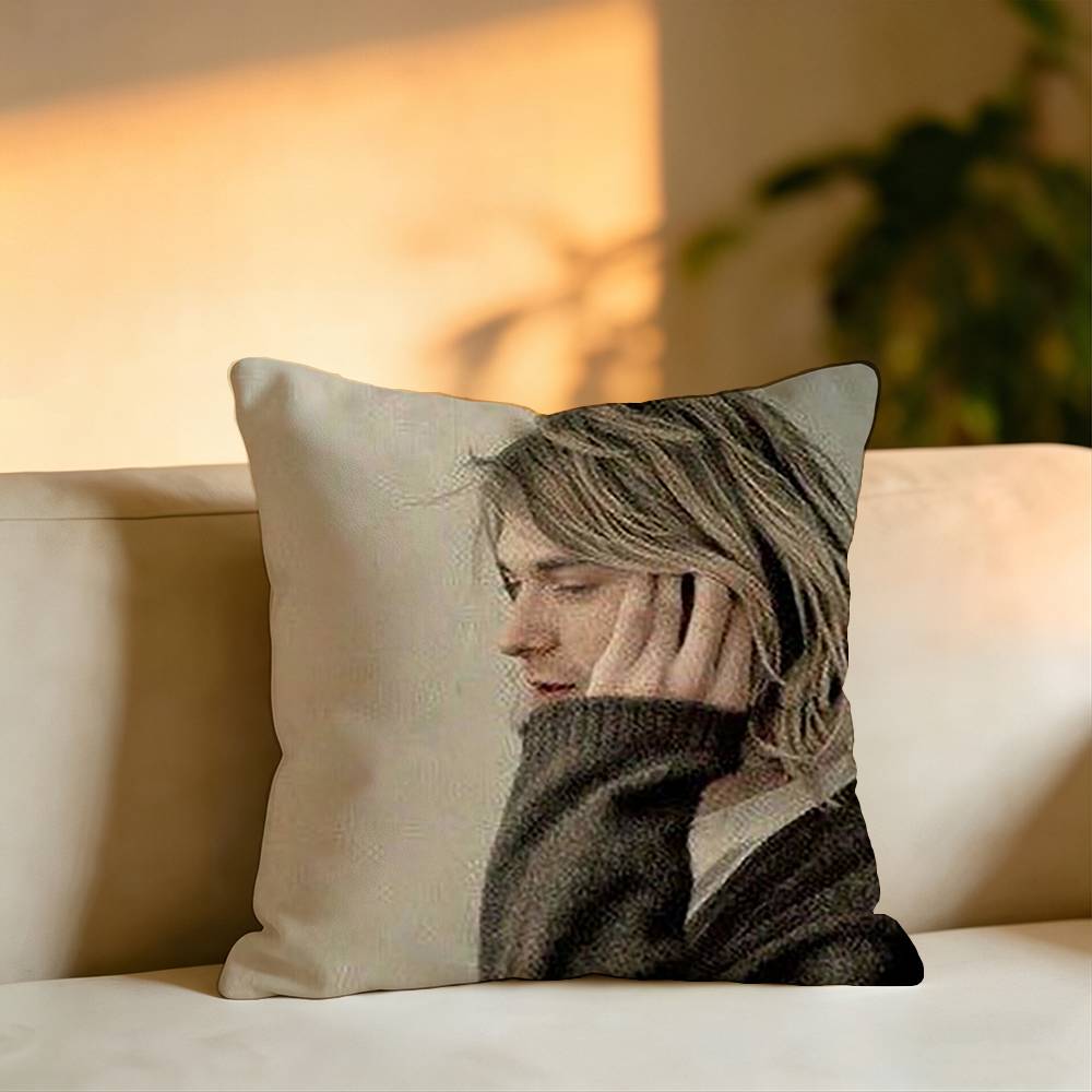 Singer Kurt Cobain Square DoubleSided printed Pillow Case Bedroom Bedside Pillow Sofa Cushion Cover