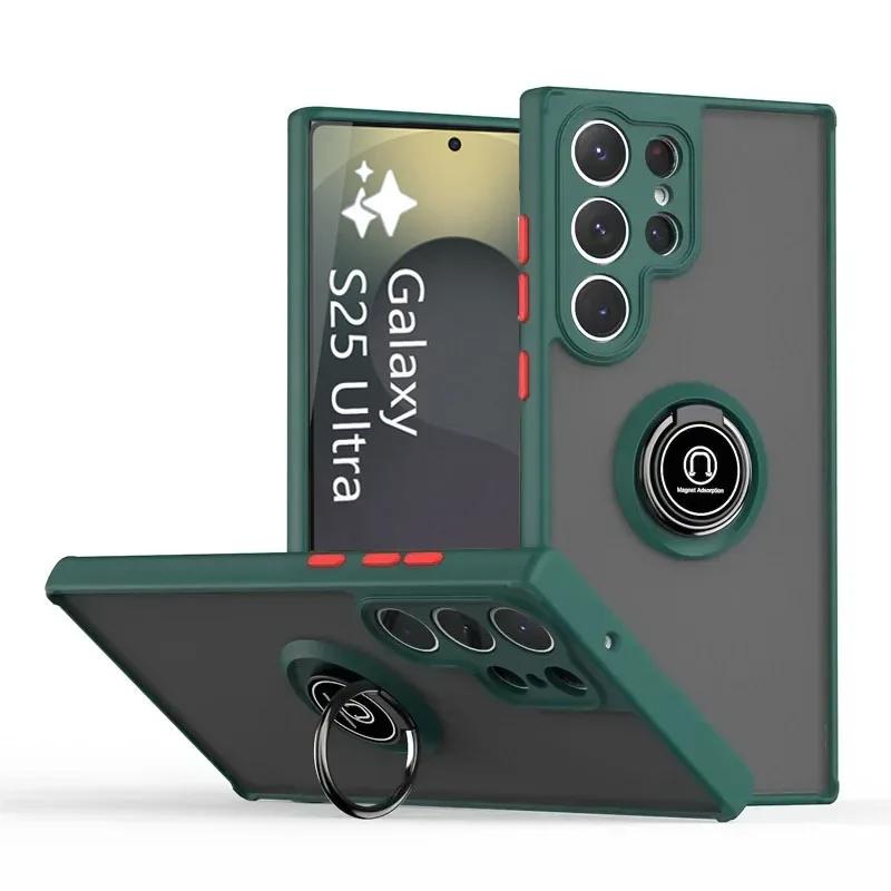 Luxury Magnetic Stand Shockproof Phone Cases for Samsung Galaxy S26 S25 S24 S23 S22 Ultra Plus FE Note 20 Ultra Magnetic Cover