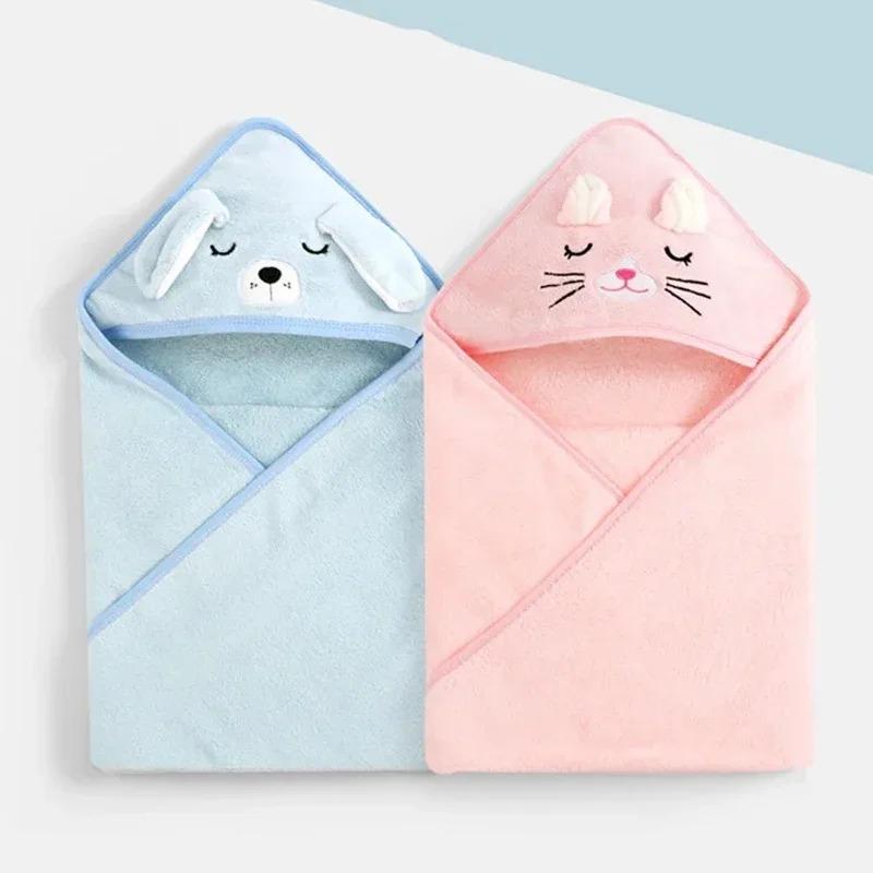 -Cartoon Animal Baby Hooded Bath Towels Toddler Bathrobe Warm Sleeping Swaddle Wrap For Boys Girls Newborn Soft Towel Blanket