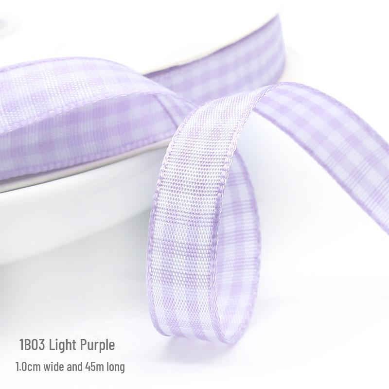 1cm Solid Color Plaid Ribbon for Cake Box Packaging and Decoration