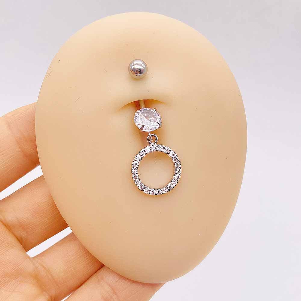 1 Stück Edelstahl-Nabelnagel, Pfirsichherz-Schmetterling, Liebesanhänger, Nabelring-Punktur-Accessoire