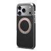 Genuine Leather IPhone 18 Pro Max Case With Magnetic Snap Rotating 17-Gear Stand Electroplated Finish Slim Protective Cover