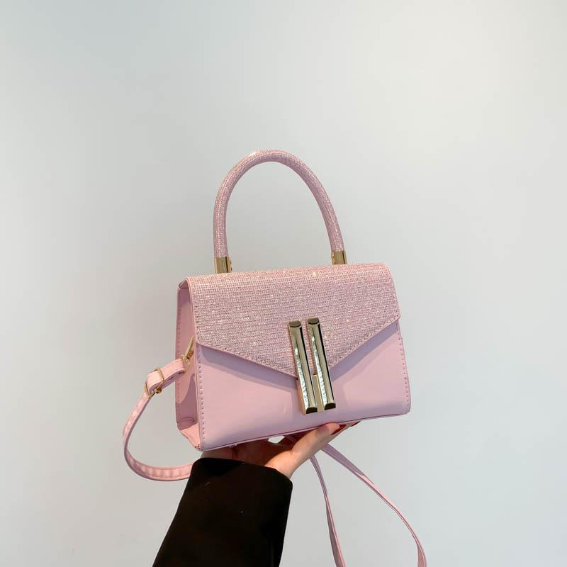 Solid color shoulder bag, simple foreign style handbag, female retro 2025 summer new temperament messenger small square bag