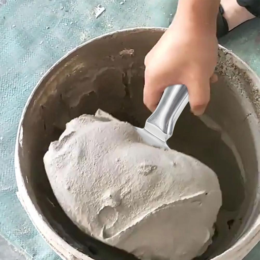 Stainless Steel Bucket Scoop Arc-shape Shovel Putty Scraper Bucket Scoop for Clean Paint Mortar Putty Etc