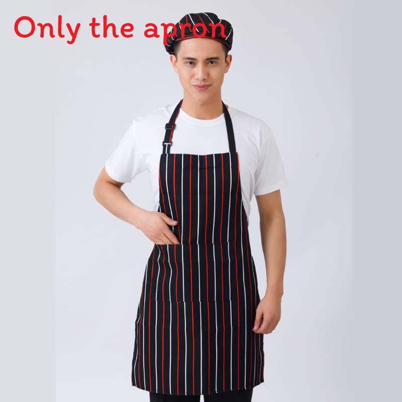 Striped And Peppers Print Sleeveless Apron For Restaurant Chefs And Waitstaff