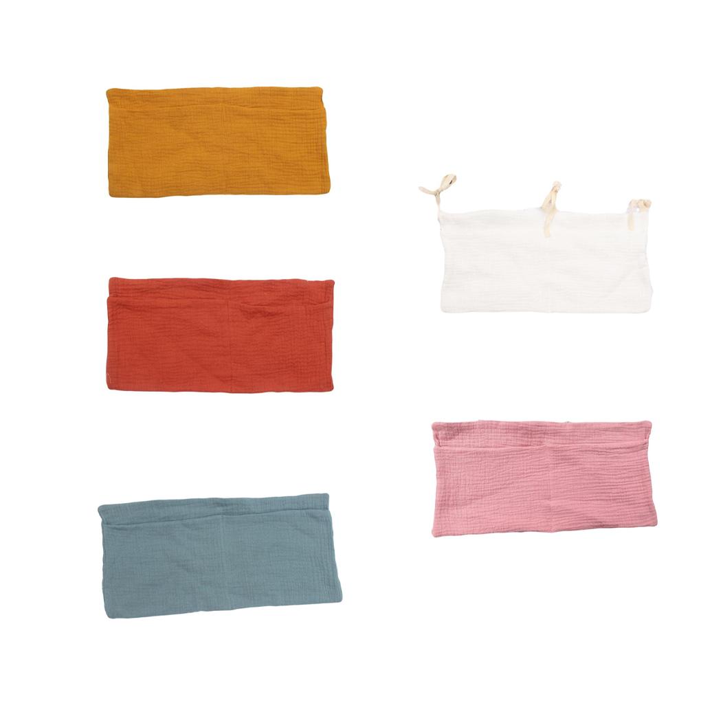 Cotton Baby Crib Storage Bag Portable Dual Layer Hanging Rail-mounted Reusable Washable Replacement Toy Organizer