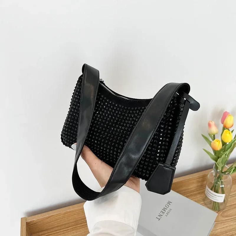 Bright Diamond Bag Women's Bags Summer Fashion One Shoulder Underarm Bag Colorful Diamond Fashionable Small Square Bag