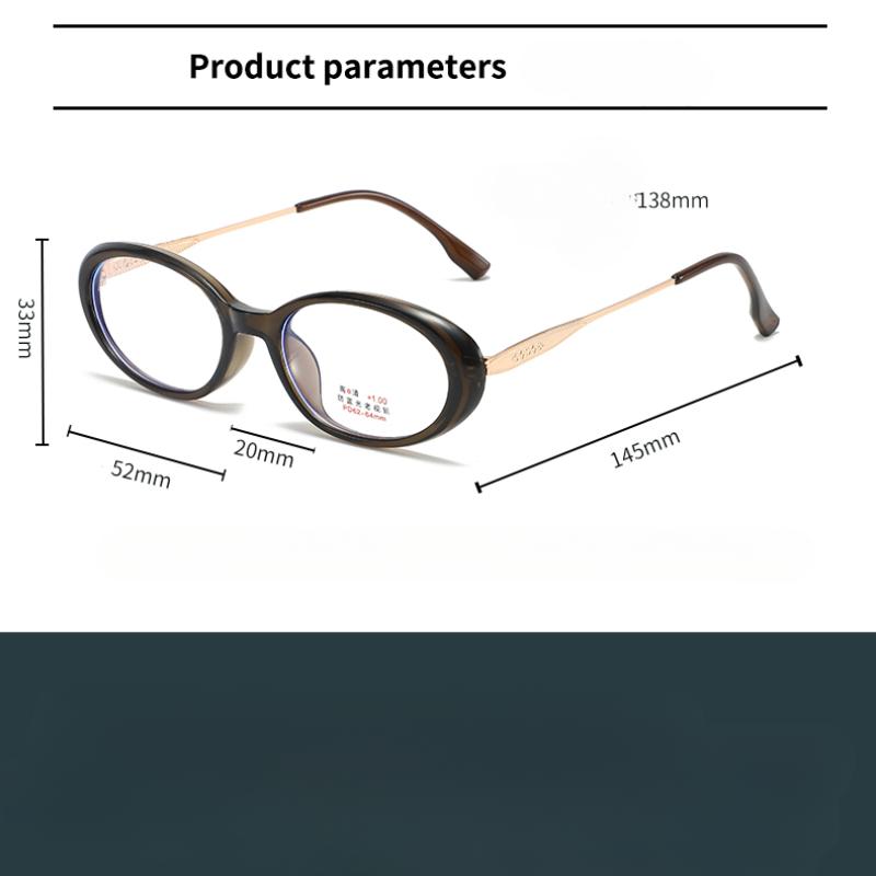 Fashion Thick Edged Oval Small Frame Presbyopia Glasses Blue Light Blocking Eye Protection Compact And Portable Women'S Glasses