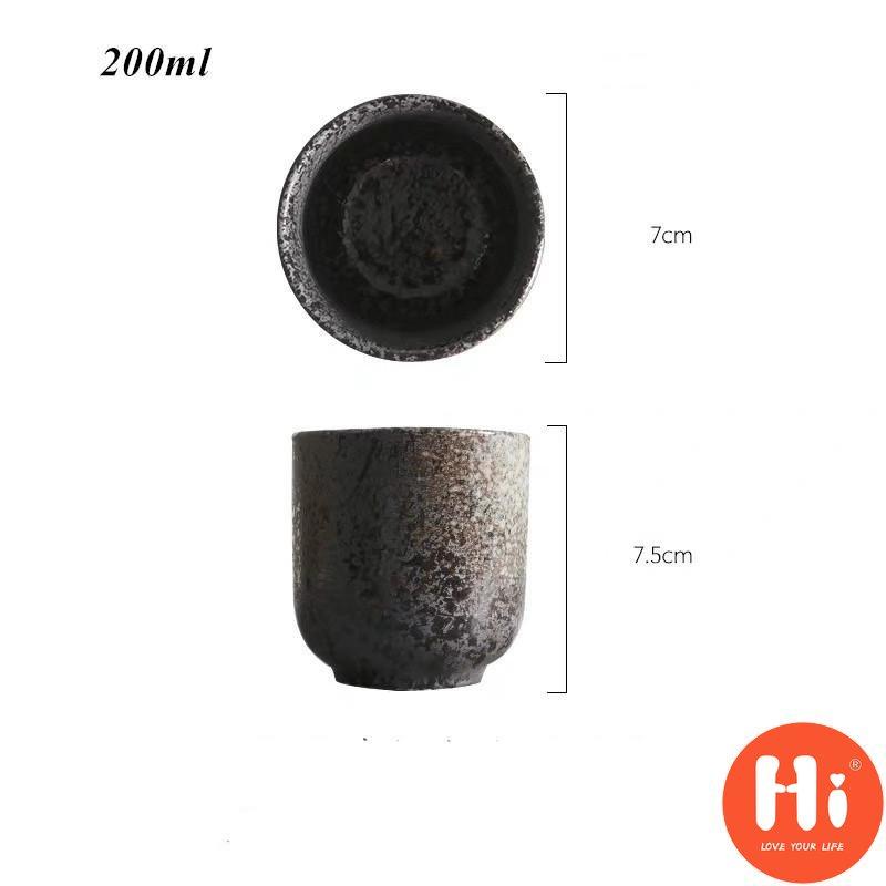 Keramický šálek na čaj, kancelářský šálek na vodu, kameninový keramický ručně malovaný šálek na čaj, 150/200 ml