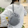 Fashion Soft Fluffy Cute Seal Shoulder Bag Cartoon Adjustable Straps Phone Bag Lightweight Fabric Handbag Women's Accessories