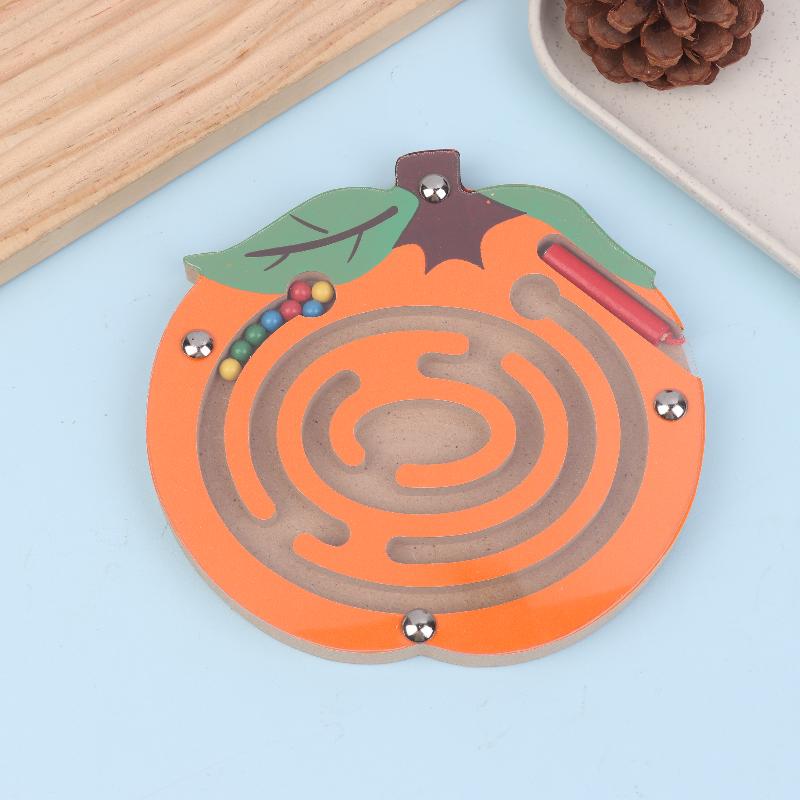 Magnetic Pen Maze Toy With Magnetic Beads, Wooden, Educational Early Childhood Toy, Kindergarten Gift Toy