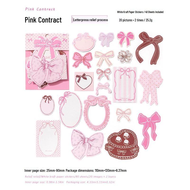 Momo Original Sticker Pack: Bowknot Paradise Retro Journal Washi Tape Decorative Stickers