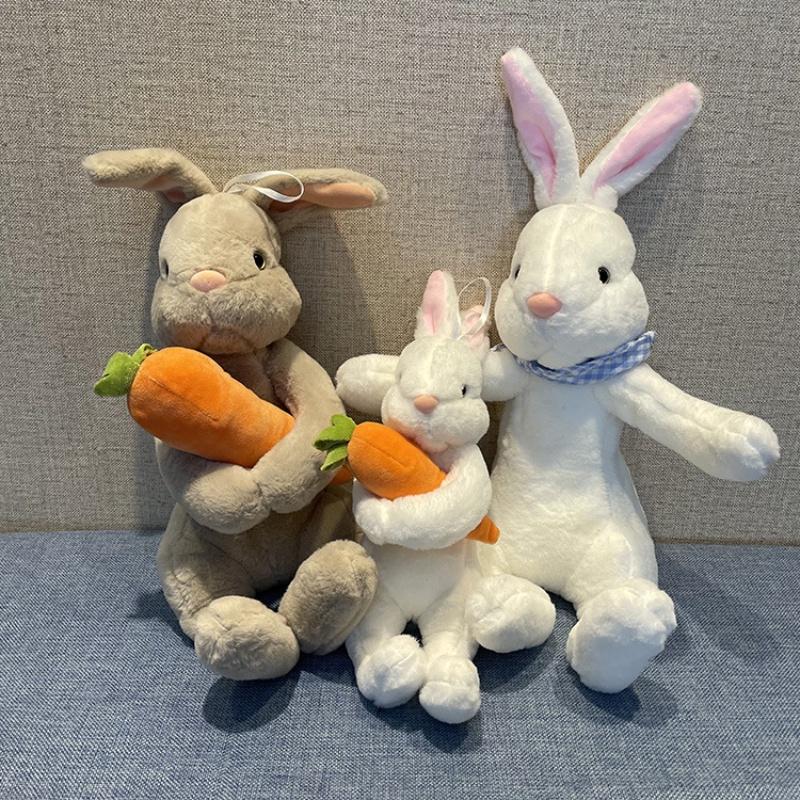 Cute Cartoon Rabbit Plush Toy With Carrot, Brown Short Plush Stuffed Animal Doll For Kids Gift 75 Characters