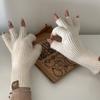 Knitted Wool Woman Winter Gloves Fashion Thicken Half-finger Half Finger Gloves Korean Style Glove Bracers Winter Warm