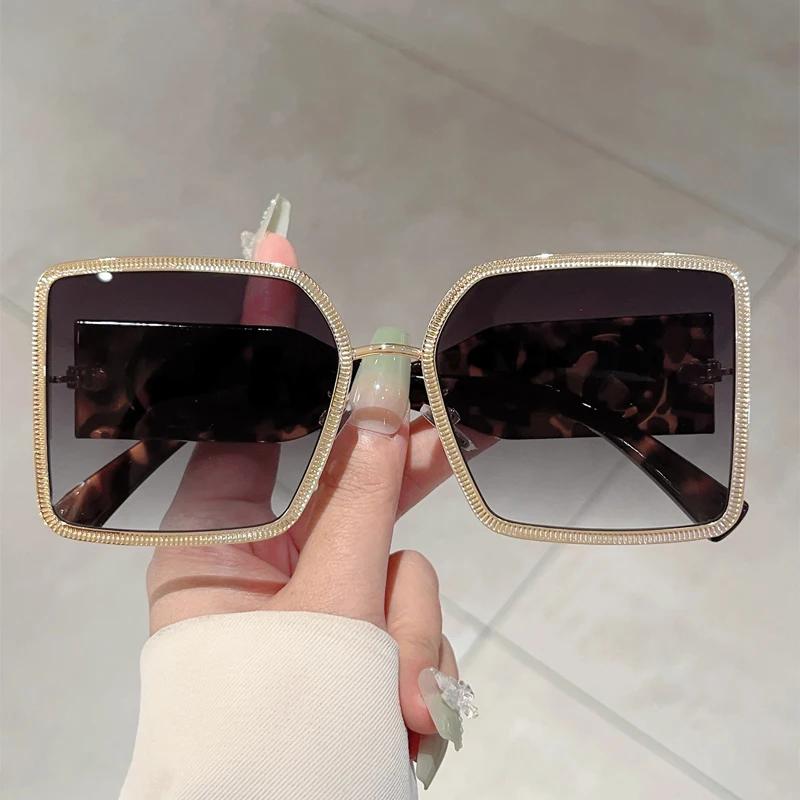 Oversized Square Sunglasses Women New In Gradient Multi-color Outdoor Shades Trendy Luxury Brand Design Sun Glasses