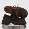 Low-top thick-soled round-head casual shoes Derby shoes personalized 92332 long-haired black, brown, blue, green-J