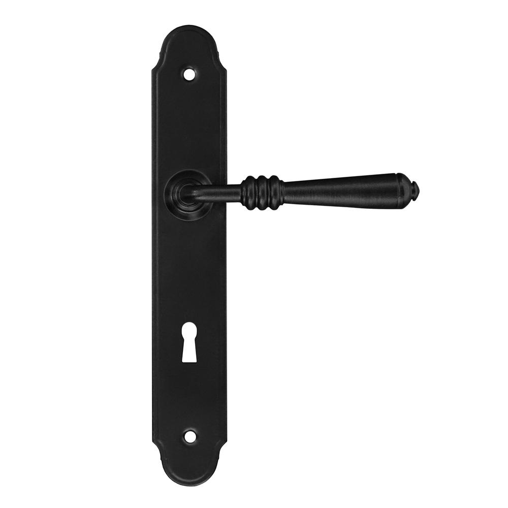 DEVON door handle with key plate 72mm BLACK
