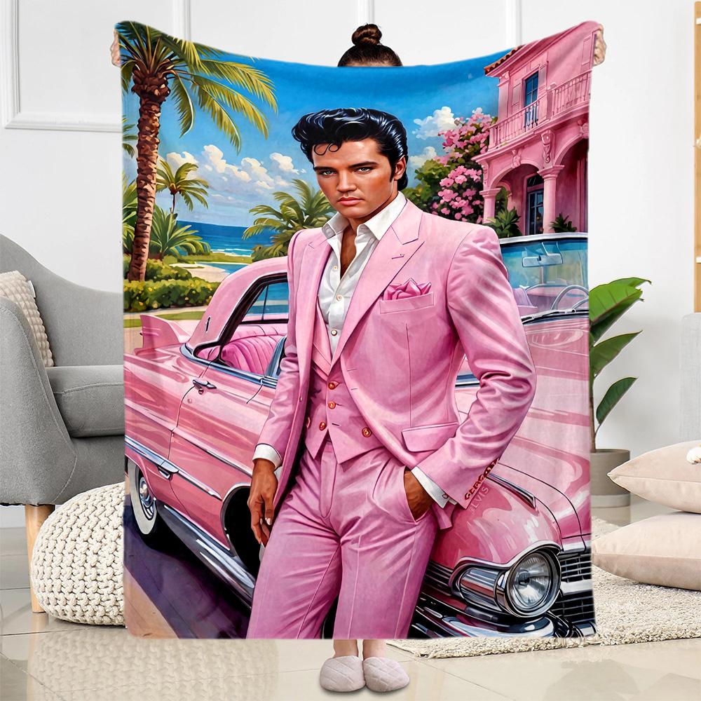 Elvis Presley Performance Blanket Comfortable Suitable for Livingroom Chair Couch for All Occasions Playful Design Birthday Christmas Gift Blanket