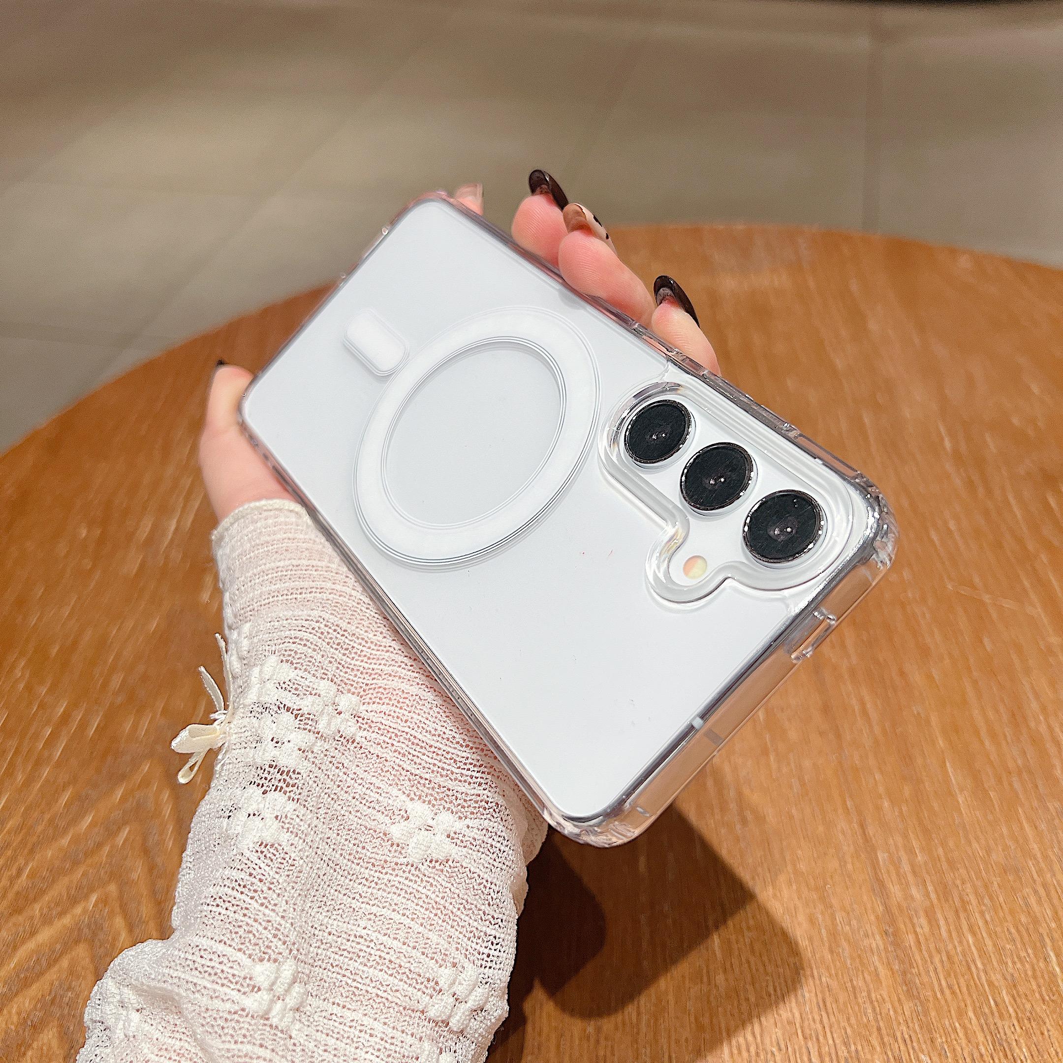 

Оригинальный прозрачный акрил для Magsafe Magnetic Case для Samsung S25 S24 S23 S22 S21 FE Plus Ultra A16 A35 A56 A15 A35 A55 5G Cover Samsung S24 FE