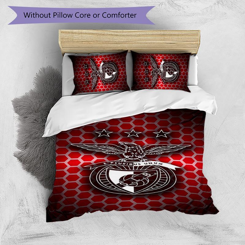 Benfica FC 3pcs Bedding Set Duvet Cover Closure Includes 1 Duvet Cover & 2 Pillowcases for All Seasons Bedroom Home Dorm Decor