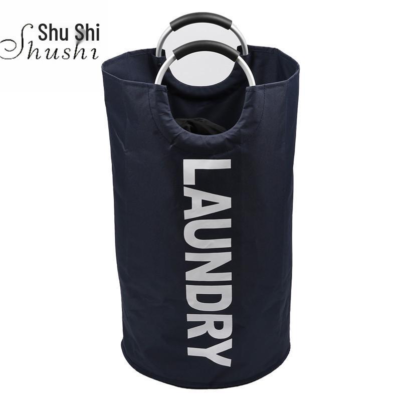 Large Round Printed Oxford Cloth Laundry Basket - Stylish Home Storage