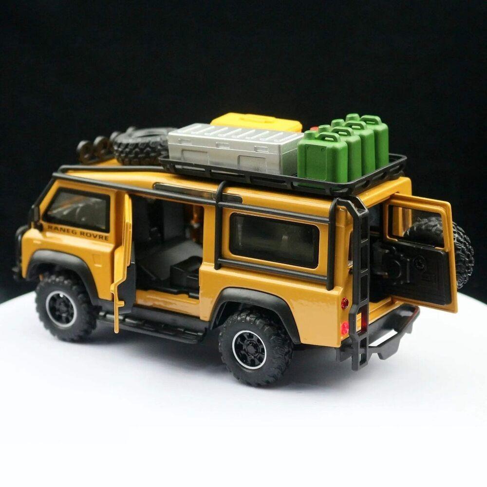 1/32 Odlewany Pojazd dla Land Rover Defender Furgon Model Samochodu Zabawka Dźwięk Światło Zabawka