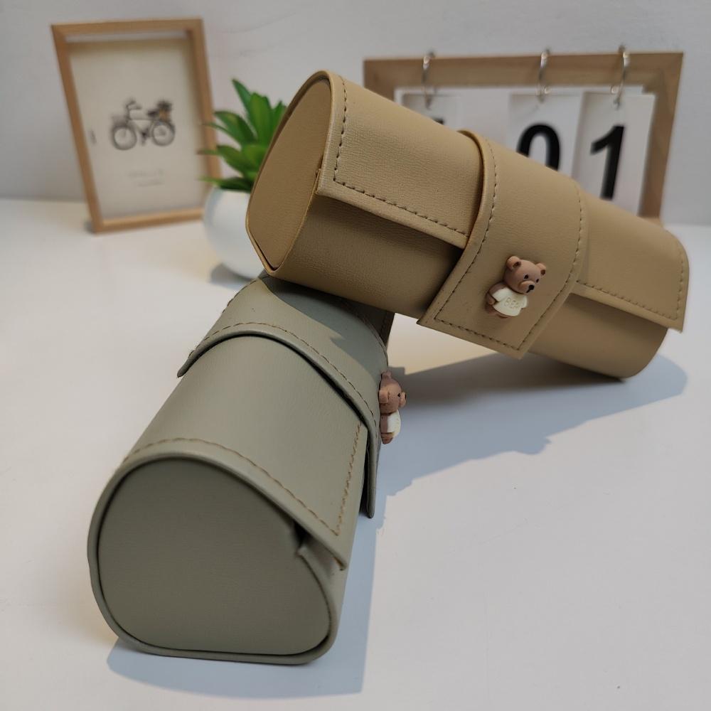 Anti-Pressure Glasses Case Lightweight Bear Pattern Eyewear Case Pu Leather Glasses Case Luxurious Fashion Glasses Box For Gift