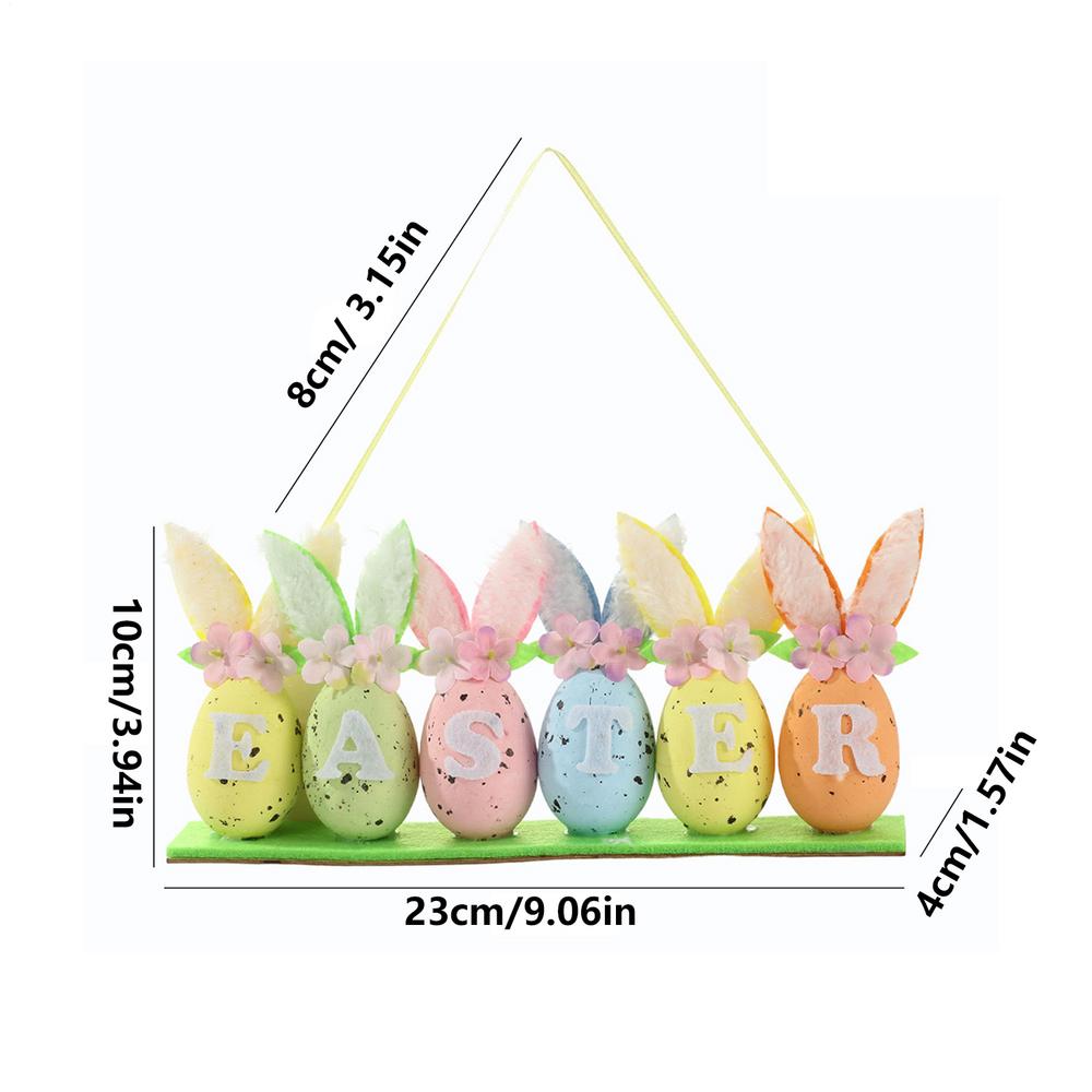 6 шт. украшений в виде пасхальных кроличьих ушек и яиц, украшения в виде рядов пасхальных яиц, пасхальные настольные принадлежности для дома, спальни, кухни, офиса