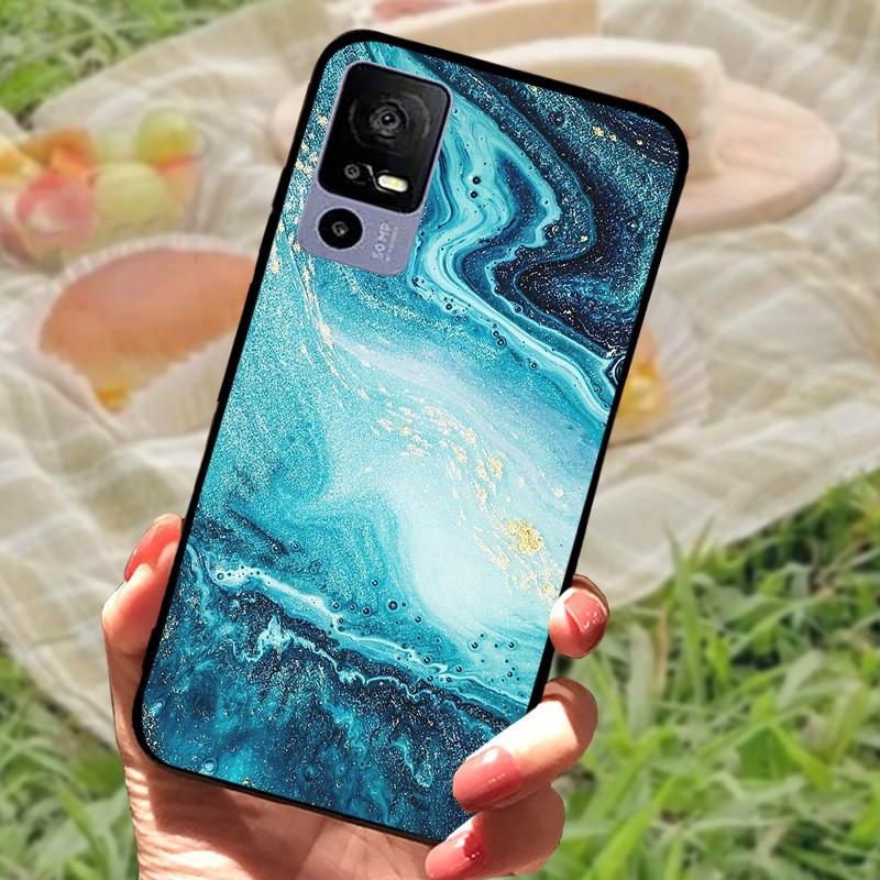 Weiche TPU-Handyhülle für TCL 40R 5G Stoßfeste Schwarze Schutzhülle Bumper für TCL 40 R 5G Schöne Modische Handy-Rückseite Fundas Coques