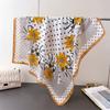 Flower Polka Dot Printing Imitation Silk Scarf Square Scarf High-End Shawl Versatile Neck Small Square Scarf Headscarf Scarf Women