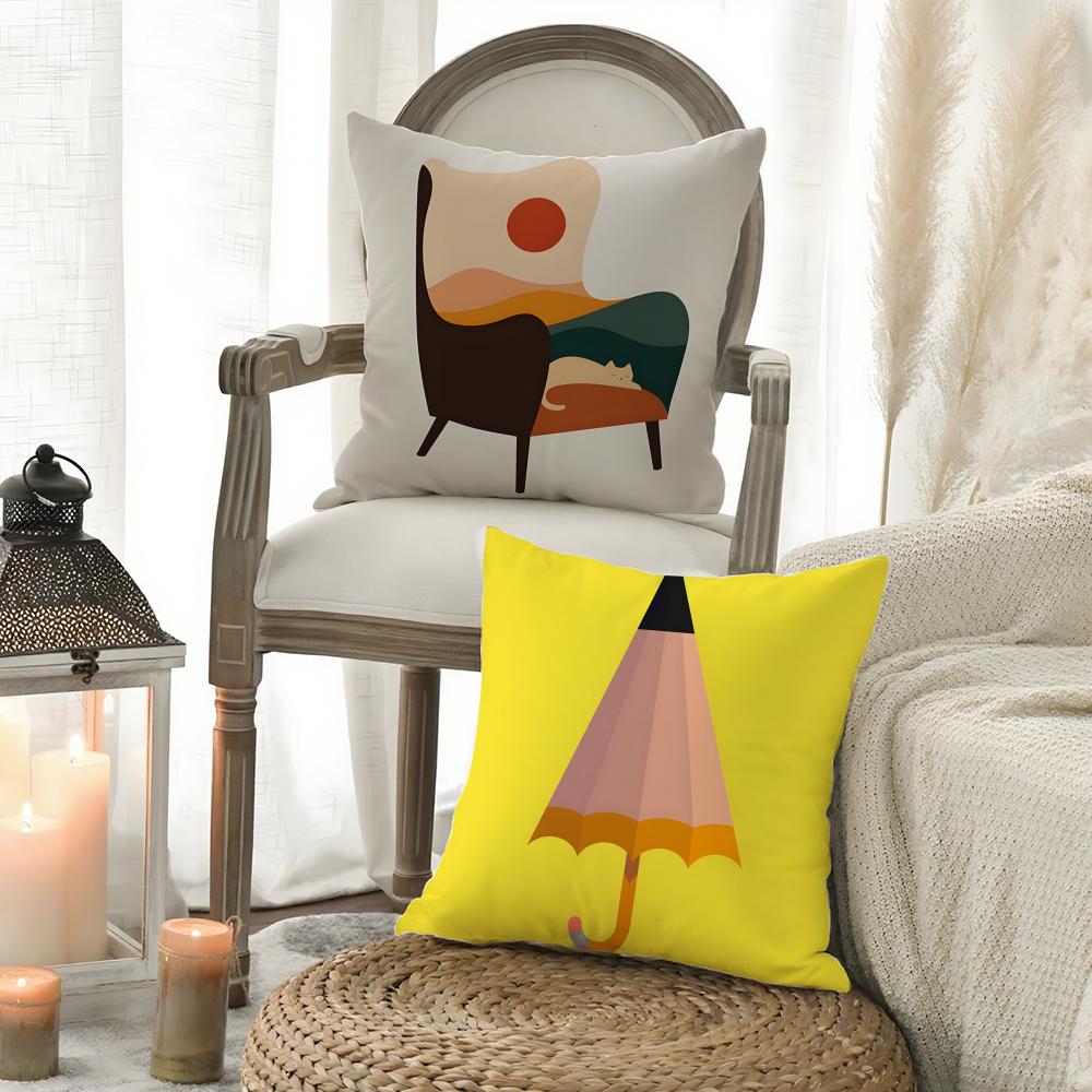 Funny Quirky Musical Instrument Patterns Cushion Cover Silky Elegant Comfort Sofa Bed Invisible Zipper Beach Pillowcase