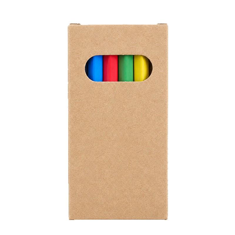 6-Color Mini Short Barrel Colored Pencils Set In Kraft Box for Children's DIY Painting & Doodling