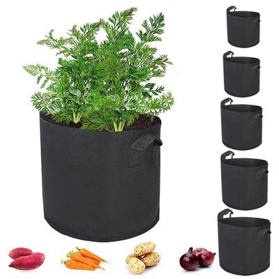Sac de Plantations en Feutre Noir Sac de Croissance pour Plantes de Jardin Extérieur Contenant de Plantation pour Pommes de Terre Tomates Légumes Pots de Plantation Accessoires
