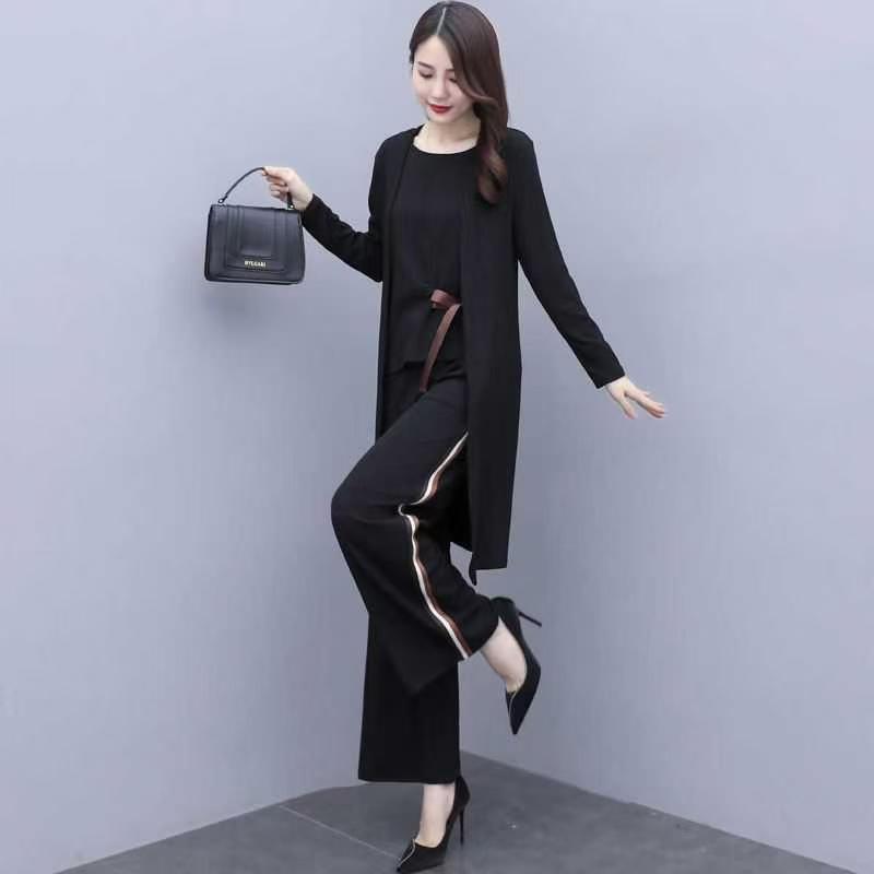 2026 Women's Stylish Three-Piece Suit: Slimming, Trendy Wide-Leg Pants for a Youthful, Elegant Style