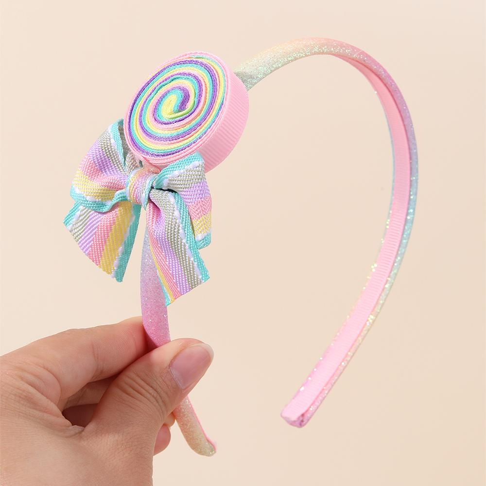 Trendy Lollipop Headband For Girls Kids Rainbow Sweet Cute Candy Sparkly Hairband Headbands Children School Hair Accessories