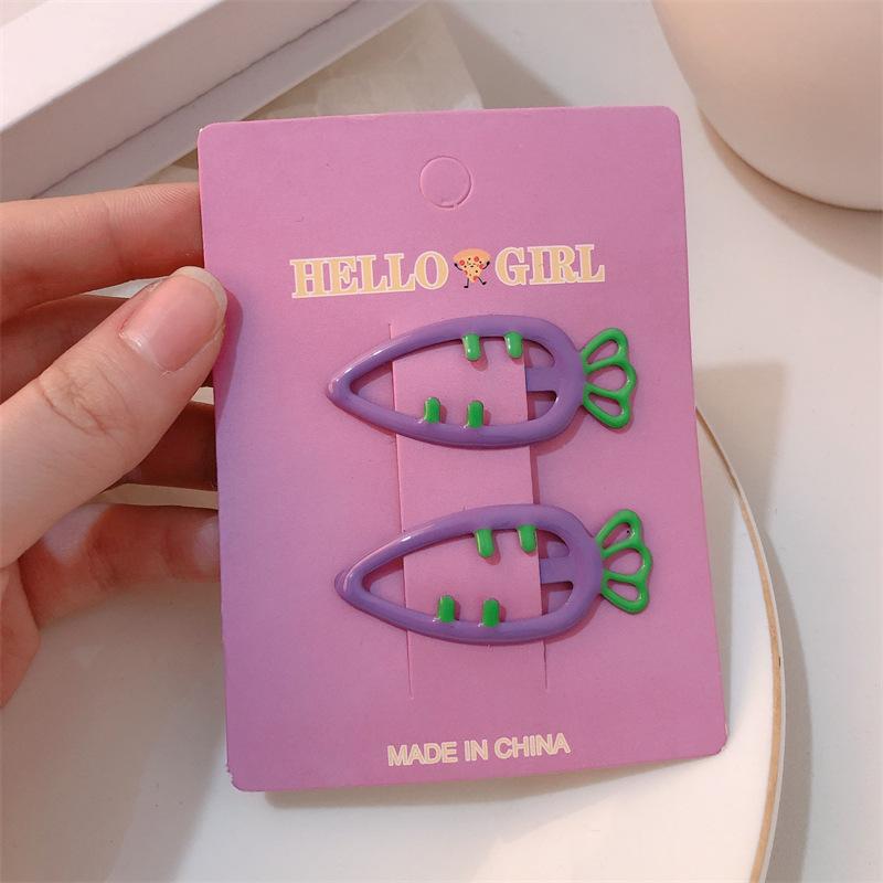 Baby Hair Clips Gentle 2pcs Kawaii Carrot Clips for Girls Soft Silicone Non-Slip Bangs Clips Kids Hairpins