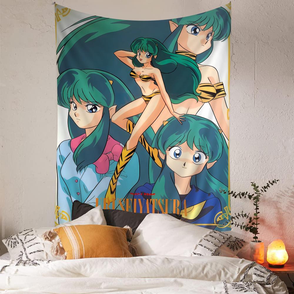 Urusei Yatsura Anime DIY Wall Tapestry Hanging Tarot Hippie Wall Rugs Dorm Home Decor Charm Tapestry Exquisite Workmanship