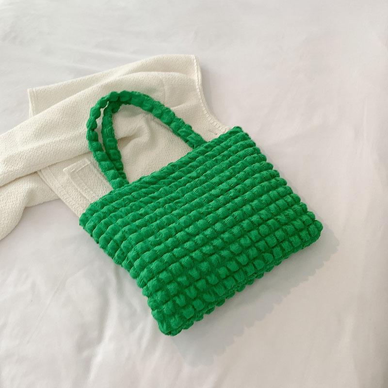 

Commuter large-capacity bag women s 2025 autumn new bubble shoulder bag foreign popular portable tote bag зелёный