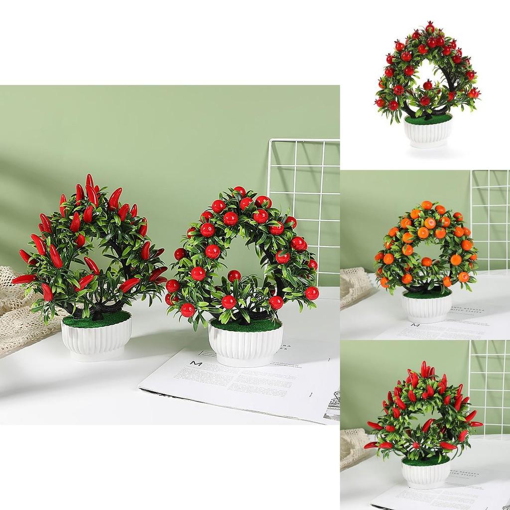 Plastic Heartshaped Fruit Bonsai 42 Piece Artificial Plant For Photography Prop