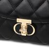YUYULA Leather Handbag, Crossbody Bag, Diamond Pattern Shoulder Bag, Casual Bag, Black